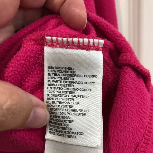 The North Face Girls Size XL 18 Fleece 1/4 Zip Jacket Sweatshirt Pink - Picture 3 of 5